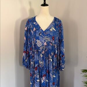 Chic Blue Floral Maxi Dress